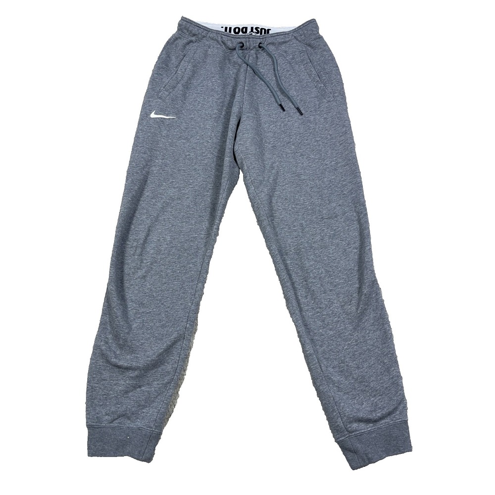 Nike Sweatpants Men Small Heather Gray Jogger Sweats Tapered Leg Swoosh